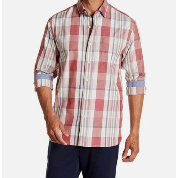 Tommy Bahama Men's Long-Sleeve Silk-Blend Plaid Shirt, Size XXL - Picture 1 of 10